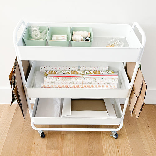 DIY Gift Wrap Storage Cart