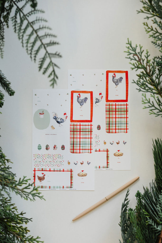 Holiday Chicken Gift Labels
