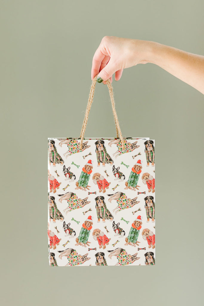Holiday Plaid Dog Gift Bag