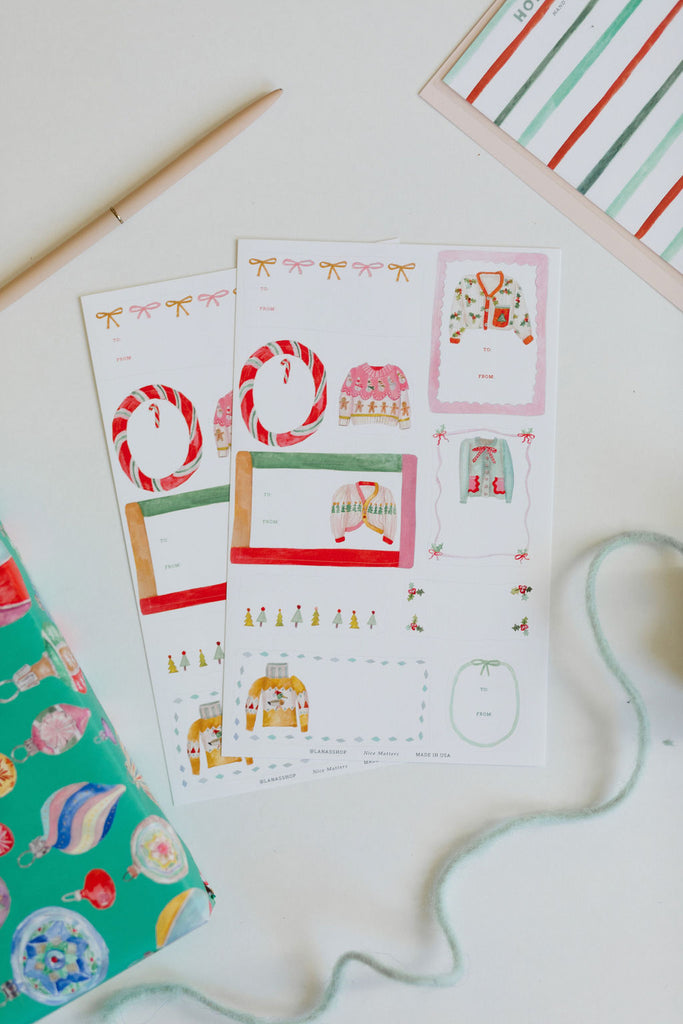 Holiday Sweater Gift Labels