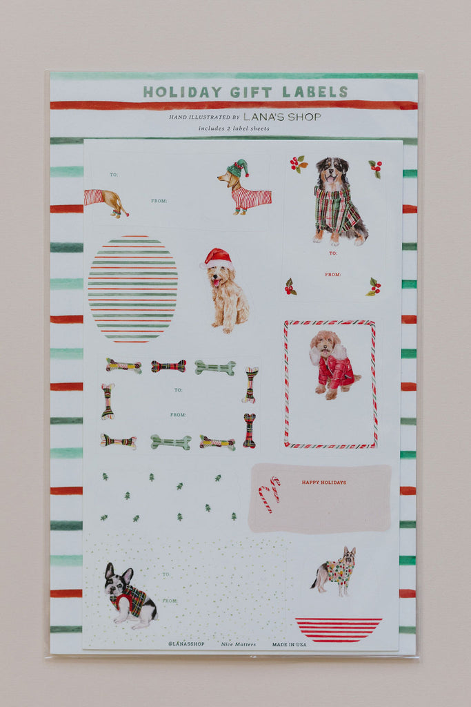 Holiday Dog Gift Labels