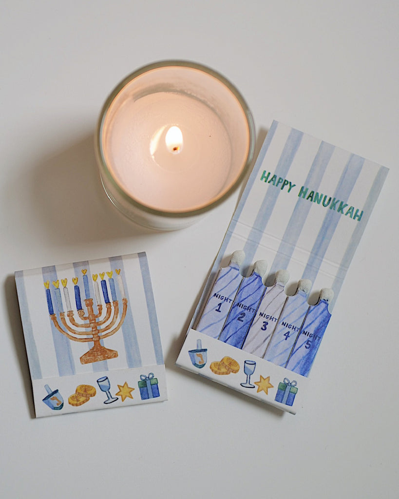 Happy Hanukkah Matchbook - 10 Painted Matchsticks