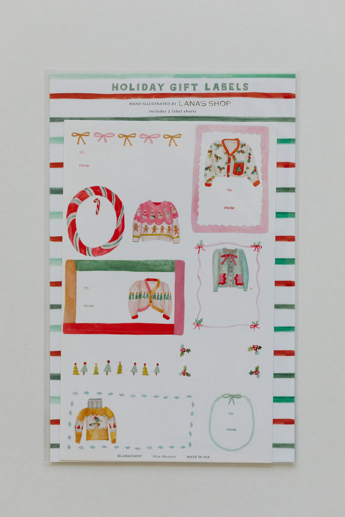 Holiday Sweater Gift Labels