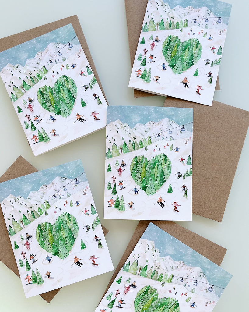 Ski Mountain Love Card