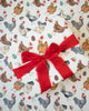 Christmas Chickens in Santa Hats Gift Wrap