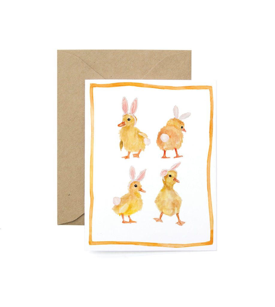 Easter Bunny Ducks Greeting Card