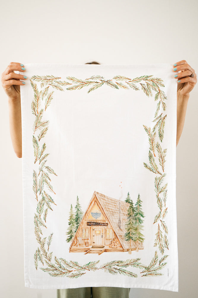 Hanukkah Cabin Tea Towel