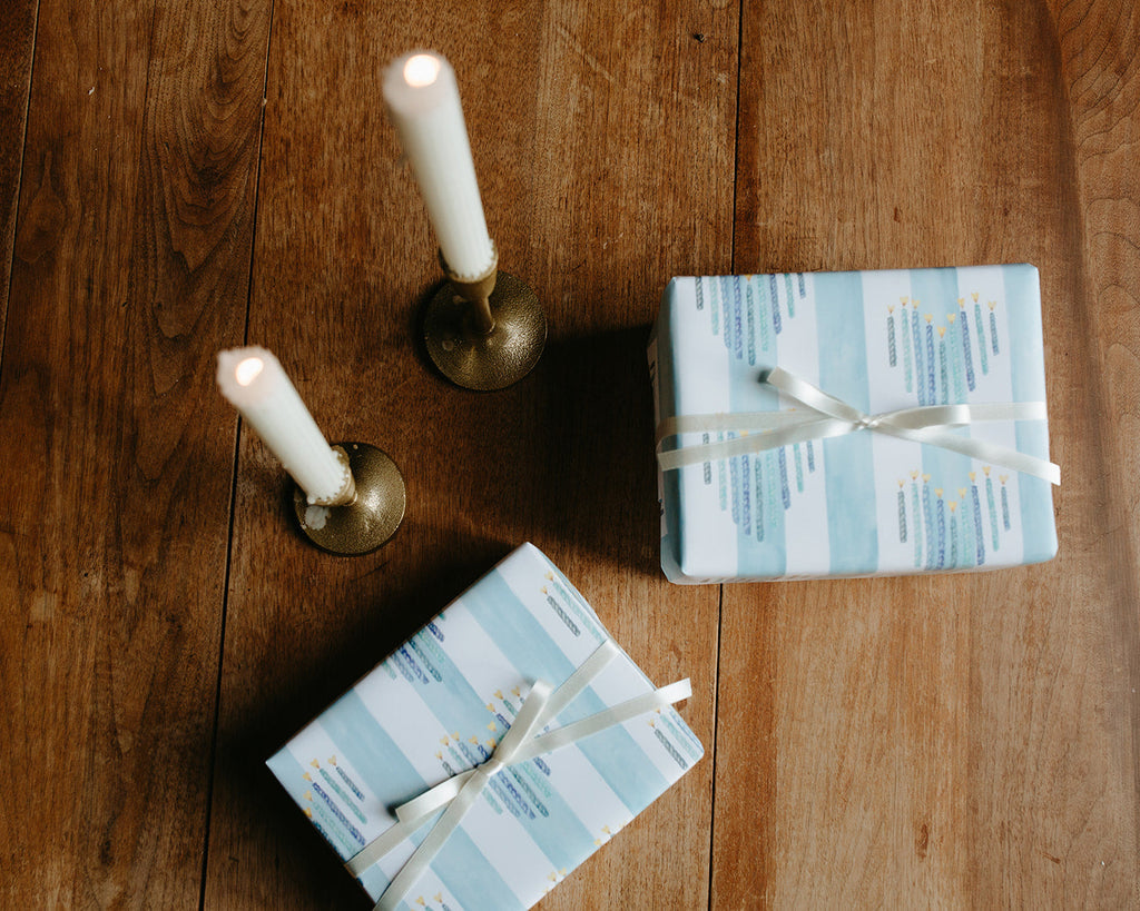Heart Menorah Gift Wrap