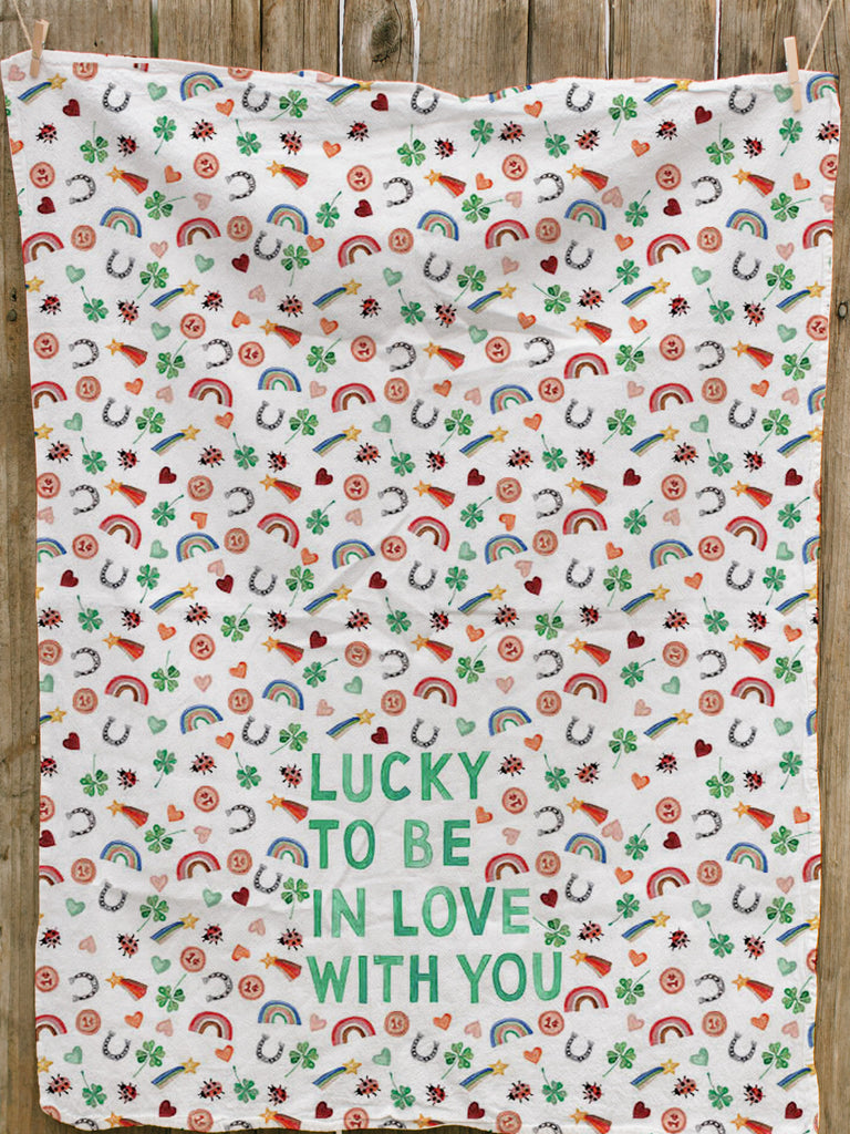 Lucky In Love St. Patrick's Day Tea Towel