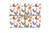 Christmas Chickens in Santa Hats Gift Wrap