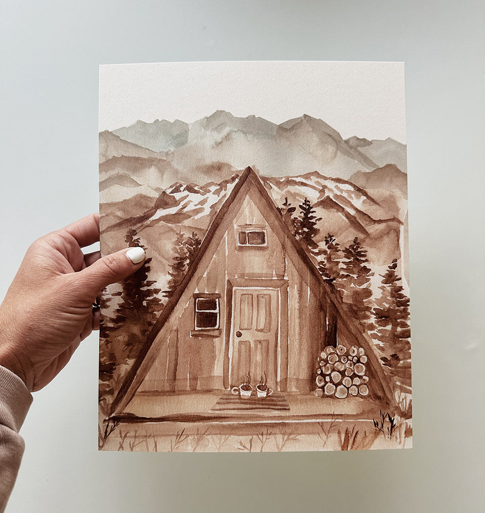 A-Frame Cabin Art Print