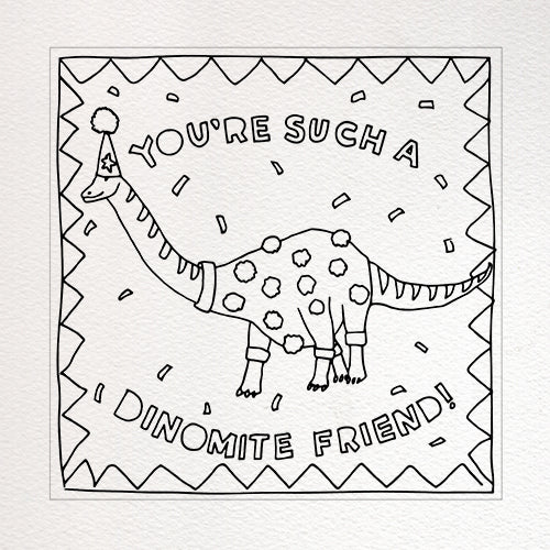 Valentine's Day Dino Coloring Page