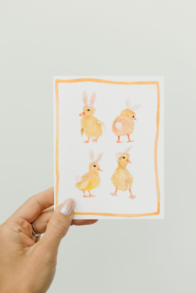 Easter Bunny Ducks Greeting Card