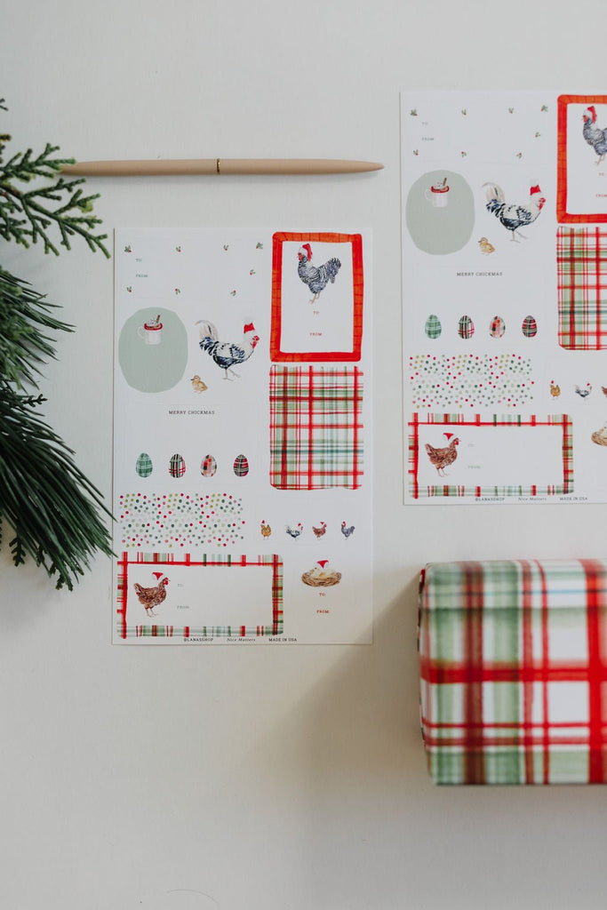 Holiday Chicken Gift Labels