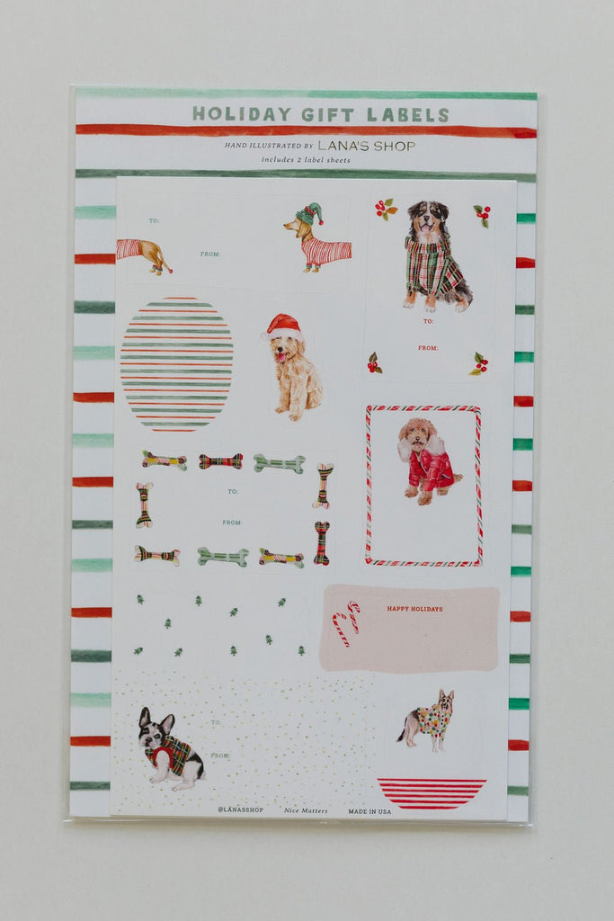 Holiday Dog Gift Labels