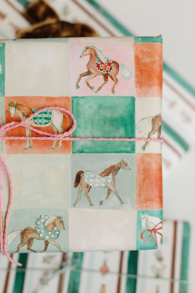 Holiday Horse Gift Wrap Roll