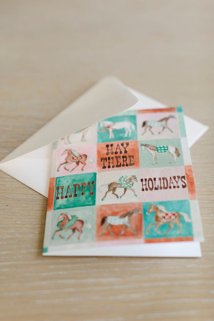 Horse Holiday Card, Hay There A2 Greeting Card