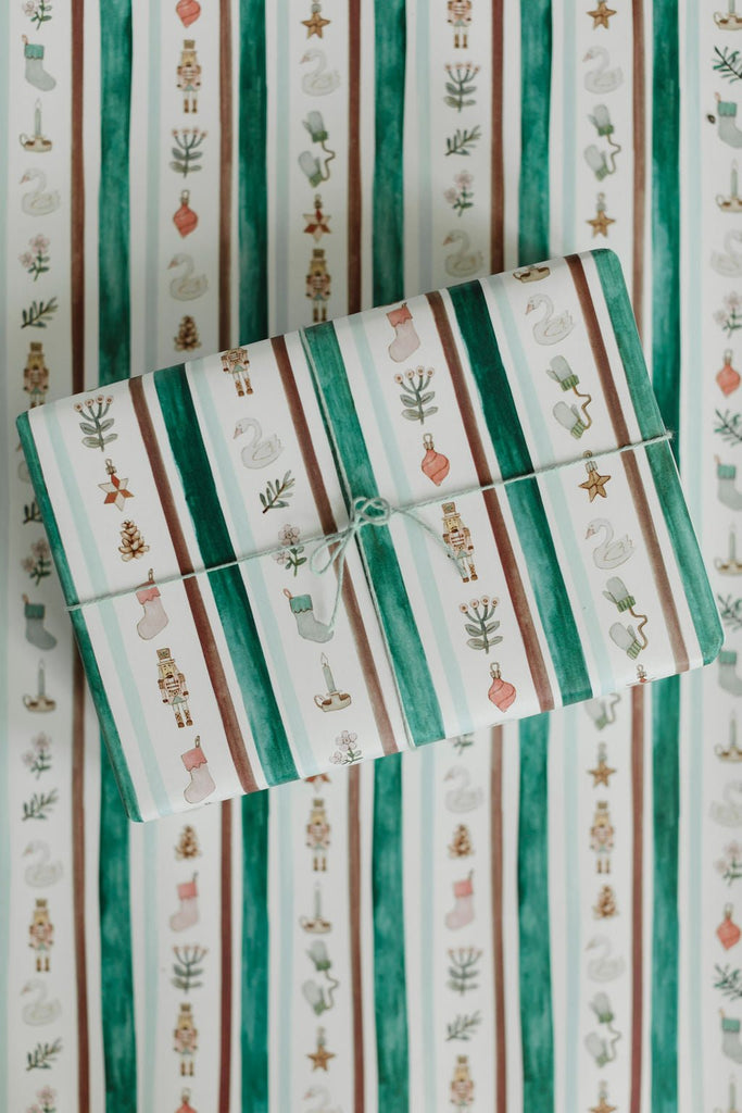 Striped Winter Favorites Gift Wrap