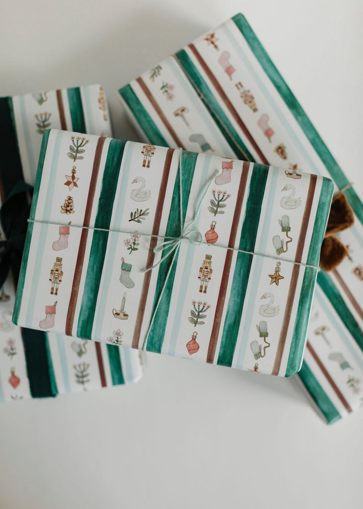 Striped Winter Favorites Gift Wrap