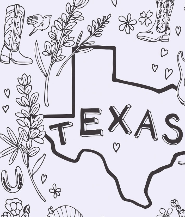 Texas Donation Coloring Page