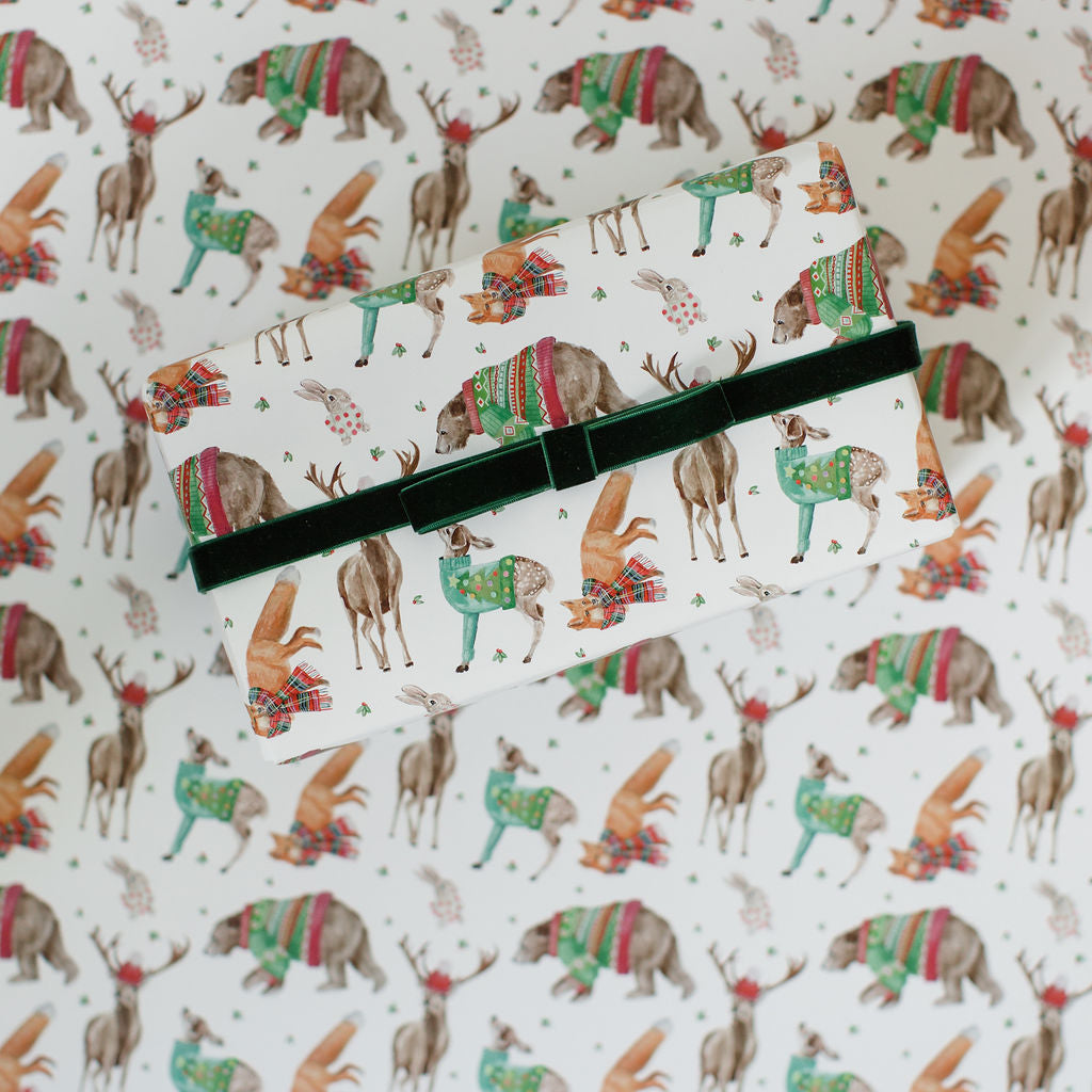 Christmas Forest Friends Gift Wrap