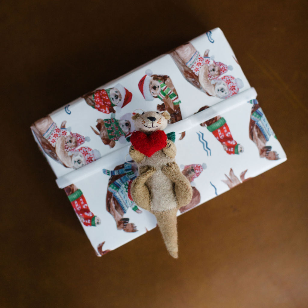 Holiday Otters Gift Wrap