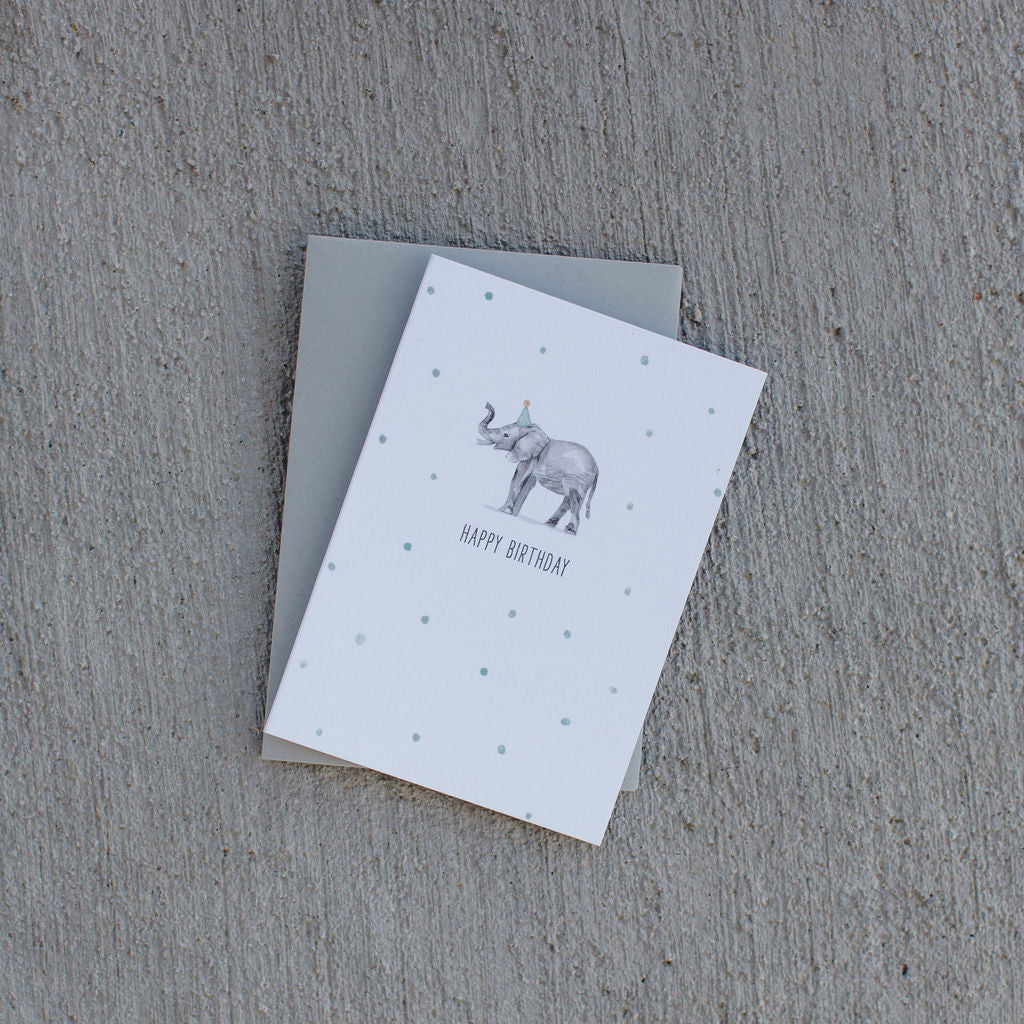 Elephant Happy Birthday Card