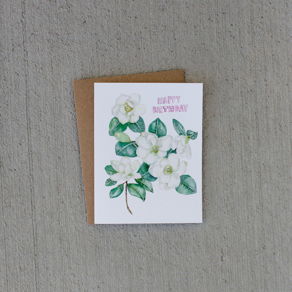 Magnolia Birthday Card