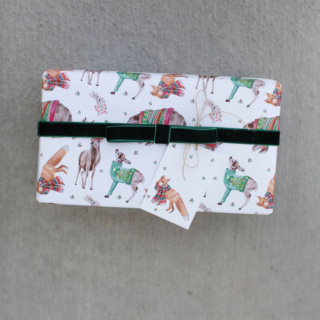 Christmas Forest Friends Gift Wrap