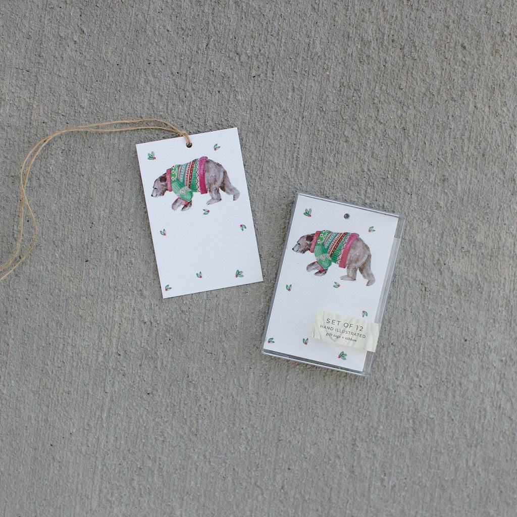 Christmas Party Bear Gift Tag Set