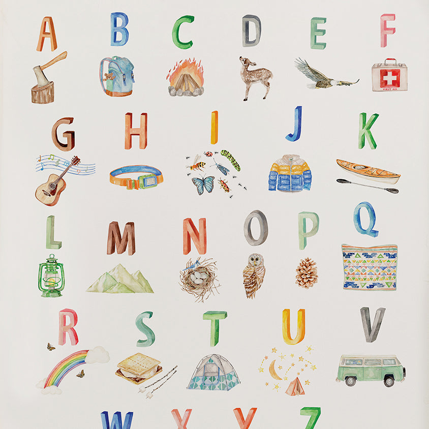 ABC Camping Art Print