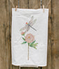 Dragonfly and Peony Tea Towel