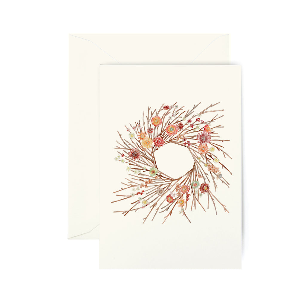 Dried Floral Wreath Card