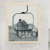 Gondola Ski Couple Art Print