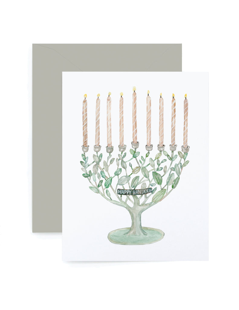 Leaf Menorah Card