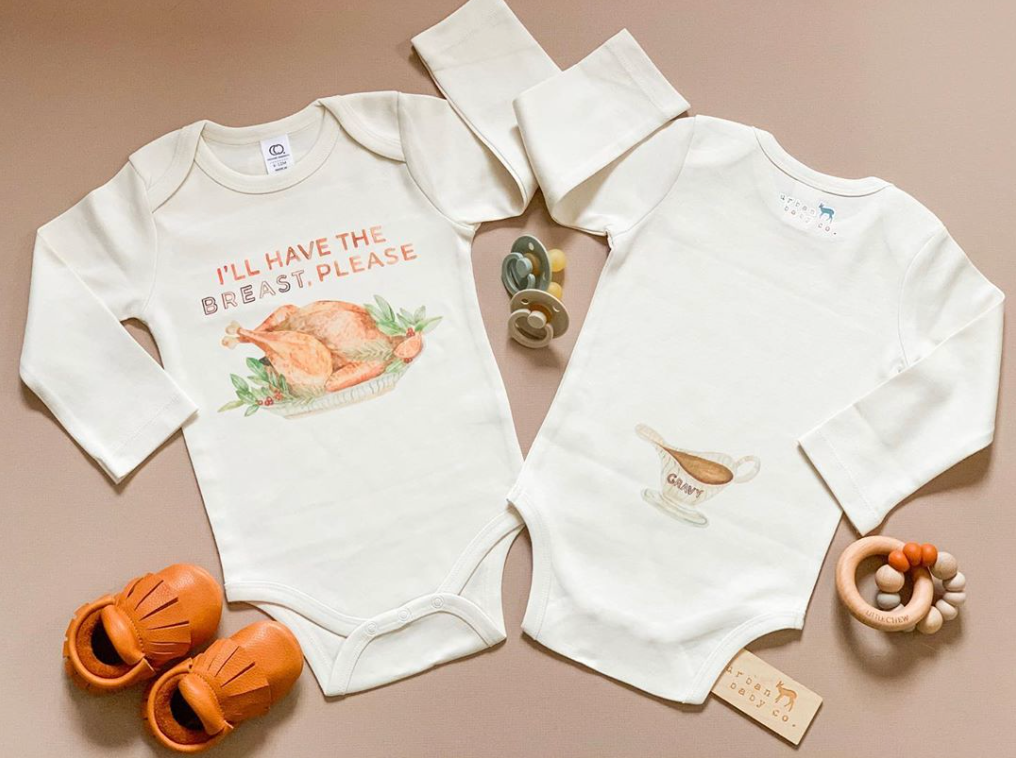 I'll have the breast, please Thanksgiving Turkey organic baby onesie