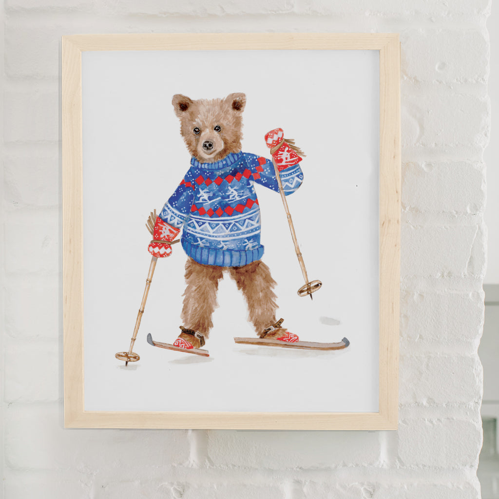Ski Bear Art Print