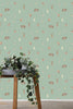 Woodland Nursery Wallpaper in Green