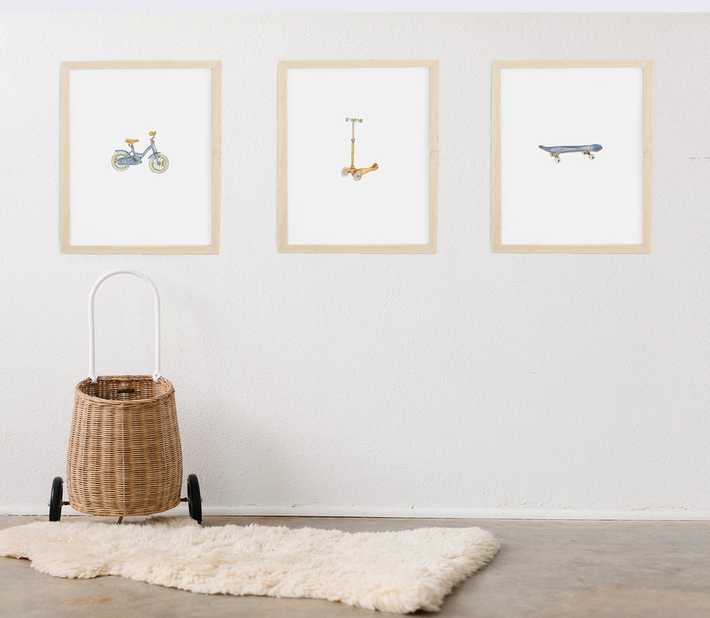 Kids Transportation Art Print Set of 3