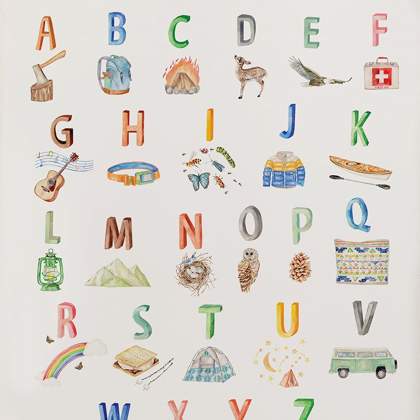 ABC Camping Art Print