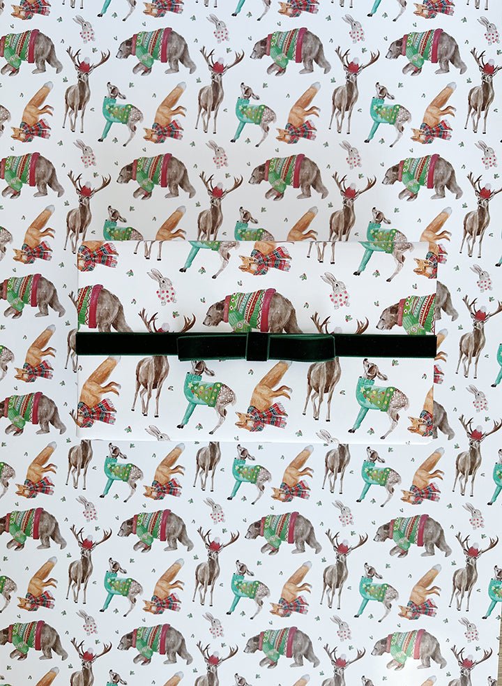 Christmas Forest Friends Gift Wrap