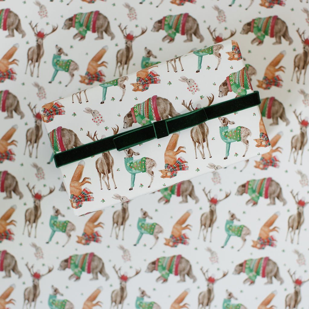 Christmas Forest Friends Gift Wrap