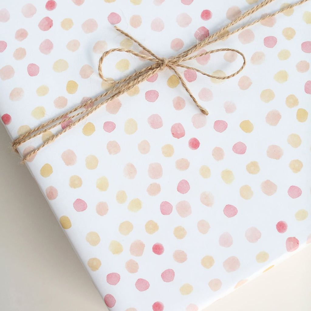 Coral Polkadots Gift Wrap