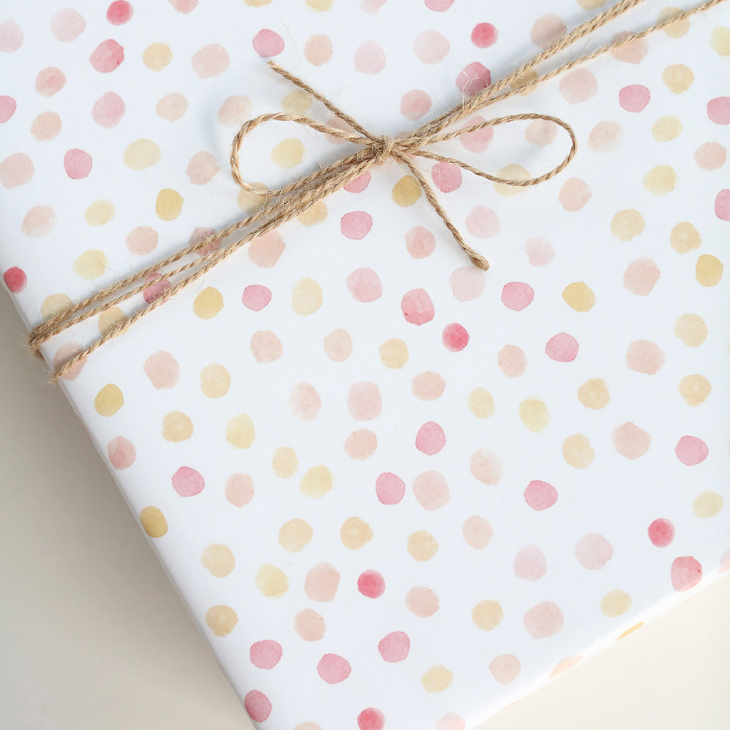 Coral Polkadots Gift Wrap