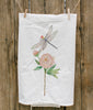 Dragonfly and Peony Tea Towel