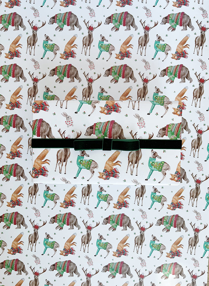 Christmas Forest Friends Gift Wrap