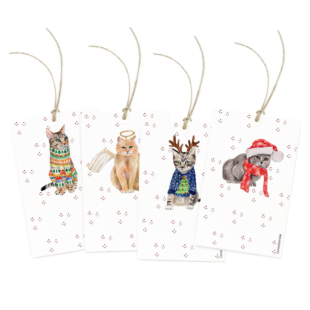 Festive Cat Variety Gift Tag Set