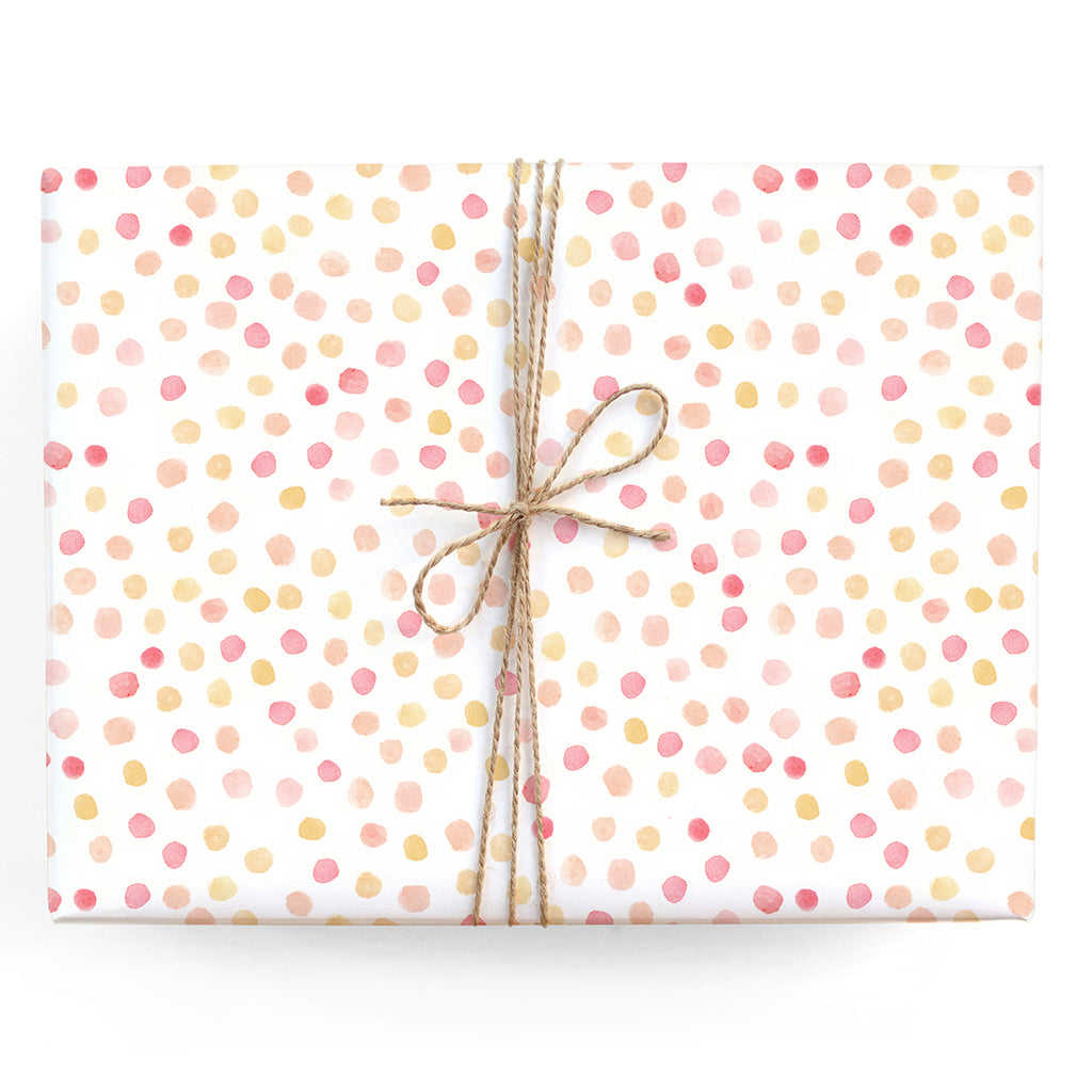 Coral Polkadots Gift Wrap