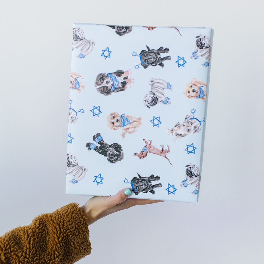 Hanukkah Puppy Dog Gift Wrap