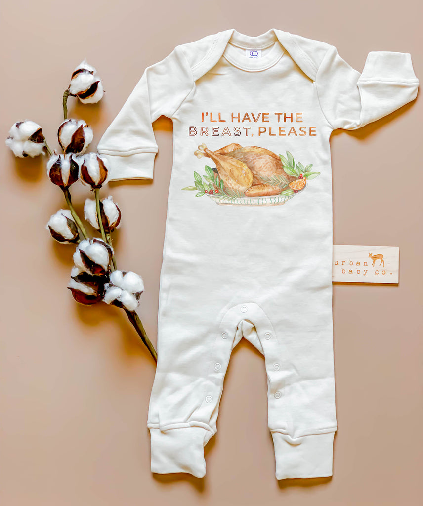 I'll have the breast, please Thanksgiving Turkey organic baby onesie